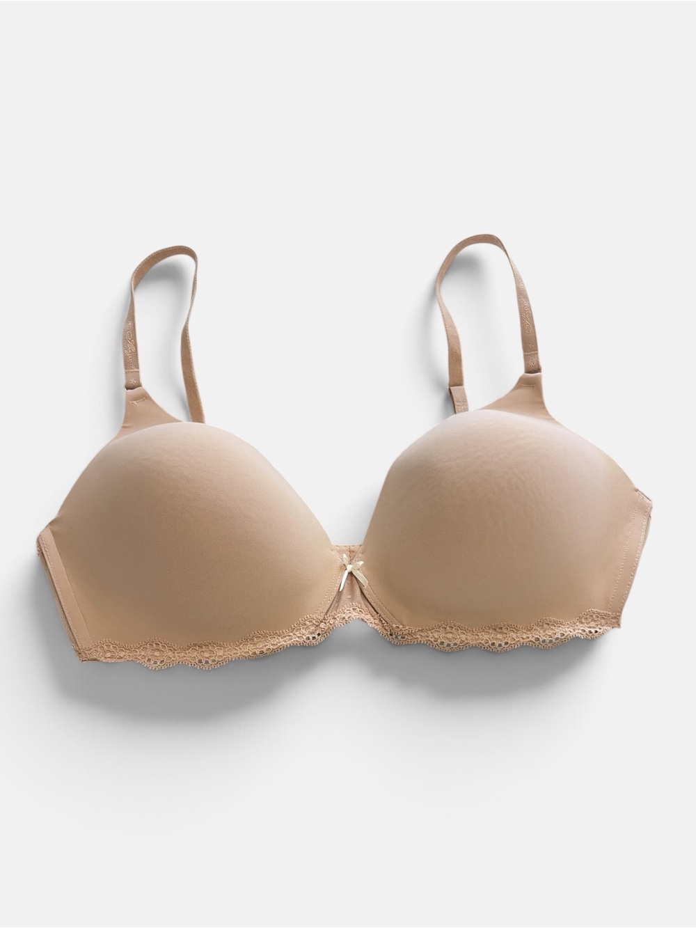 Victorias Secret Angels Nude Lace-Trim T-Shirt Bra No Wire 36 D
